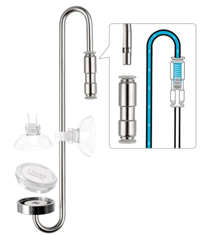 Aquarium Stainless Steel CO2 Diffuser Atomizer with Integrated Check Valve, DC300-40
