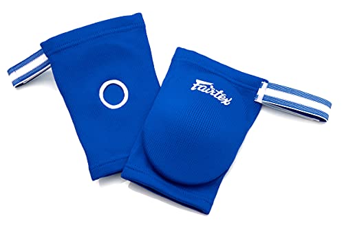 Fairtex Elastic Elbow Pads EBE1 Muay Thai Kick Boxing Protect Soft Fabric - color: Blue