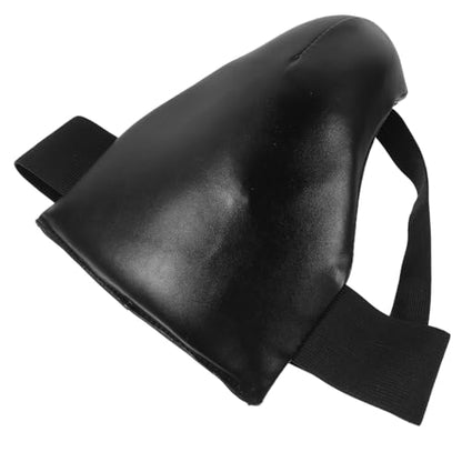 Integrated Groin Protector for Martial Arts Training, Black PU