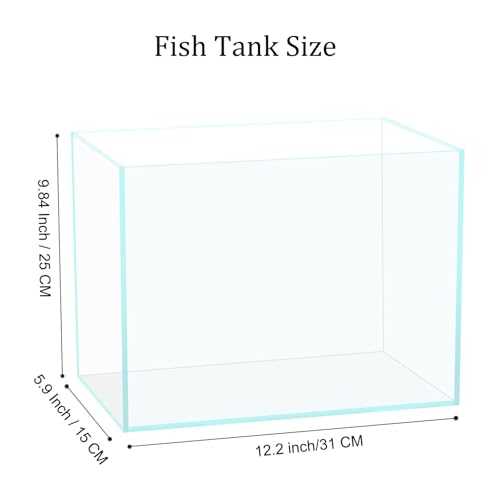 3 Gallon Glass Fish Tank, Easy to Maintain Small Aquarium for Betta/Goldfish/Snails/Shrimp and Aquatic Planting. - size: 3 Gallon