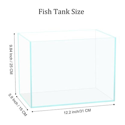 3 Gallon Glass Fish Tank, Easy to Maintain Small Aquarium for Betta/Goldfish/Snails/Shrimp and Aquatic Planting. - size: 3 Gallon