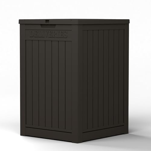 55 Gallon Package Delivery Box for Outside,Weather Resistant UV Protection Resin Outdoor Storage Parcel Box for Porches, Front Door,Balconies,Garages - color: Black, size: 55 Gallon