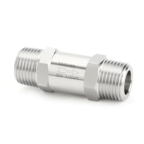1PCS 304 Stainless Steel 1/2" NPT Male Check Valve,Backflow Prevention,One Way Non-Return Check Valves
