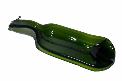 Moss Green Wine Bottle Stick Incense Burner Candle Holder or Serving Platter