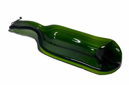 Moss Green Wine Bottle Stick Incense Burner Candle Holder or Serving Platter