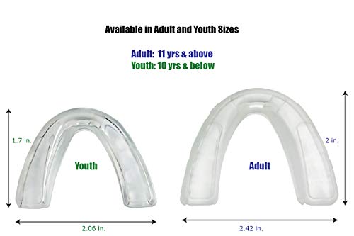Boil and Bite Mouth Guard (Youth & Adult) SA Custom Fit Sport Mouthpiece for Basketball, Karate, Martial Arts, Wrestling, MMA (Free Case Included!) - size: Youth - Ages 10 & Below, style: 2-pack