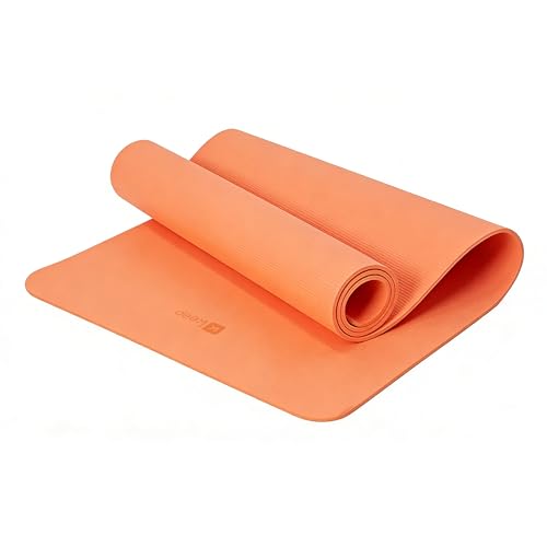 Keep 72" x 24" TPE Yoga Mat Non Slip, 1/4 Inch (6mm) Exercise Mat for Home Workout, Gym, Yoga, Pilates & Stretching with Carrying Strap, Oat White - color: Orange