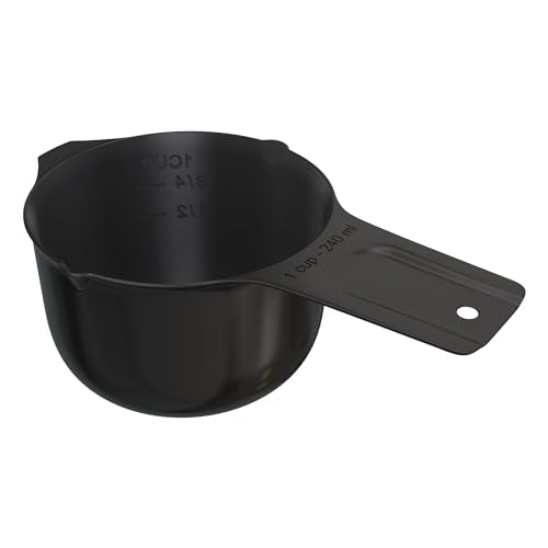 Color Up 1 Cup Measuring Cup (240 ml) – Premium Black Stainless Steel, Accurate for Wet & Dry Ingredients, Embossed Markings, Easy-Pour Spouts, Dishwasher-Safe, Kitchen Essential - size: 1 Cup (240 ml) Black