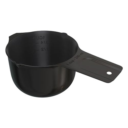 Color Up 1 Cup Measuring Cup (240 ml) – Premium Black Stainless Steel, Accurate for Wet & Dry Ingredients, Embossed Markings, Easy-Pour Spouts, Dishwasher-Safe, Kitchen Essential - size: 1 Cup (240 ml) Black
