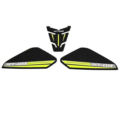 Motorcycle Fuel Tank Rubber Protection Pads for Yamaha MT-09 MT-09 SP 2025 - Anti-Slip Scratch Resistant Tank Traction Grips Sticker Decals (D) - color: Yellow