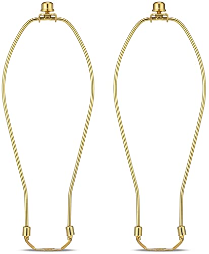 12 Inch Detachable Lamp Shade Harp Holder for Table and Floor Lamps,2 Set Heavy Duty Lamp Shade Bracket with 3/8 Standard Saddle and Lamp Finial,Polished Brass - color: Polished Brass, size: 12 Inch