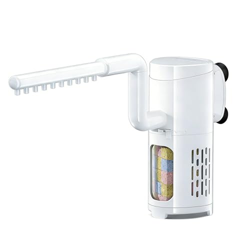 12W 4-in-1 Aquarium Internal Filter, 1000L/H Adjustable Flow Quiet Submersible Filter with Filtration, Aeration, Wave Maker & Rain Shower for 40-60cm Fish Tank Turtle Tank