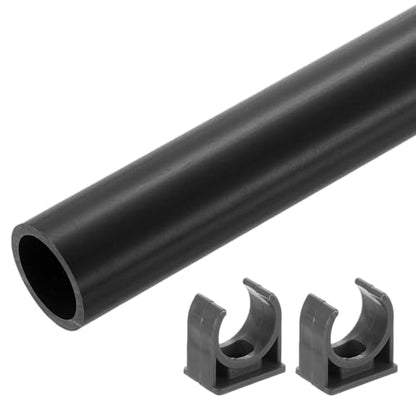 uxcell 2Pcs PVC Rigid Tube, 500mm Length Round Pipe Tubing, 16mm ID 20mm OD Plastic Tubes with Clamp for Aquarium, Water Cooling System, Cable Sleeve, Dark Gray - color: Dark Gray, size: 500mm x 16mm x 20mm