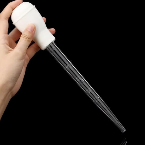 White Manual Fish Tank Water Changer Aquarium Dropper, 30ml Aquarium Clean Pipette Dropper, Fish Tank Cleaning Waste Remover, 11-inch Aquarium Gravel Cleaning Straw - color: White