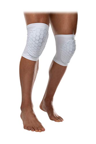McDavid Moisture Wicking HEX Technology Knee Sleeves for Women/Men, Elbows & Shins Protection, Hex Pads - color: White, size: Large