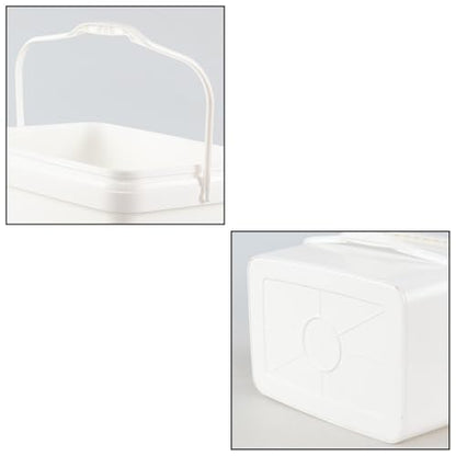 Readsky 5.2 Gallon White Plastic Food Storage Bucket with Lid – BPA-Free, Stackable, Leak-Proof Rectangular Container with Handle (4-Pack)