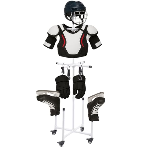 AceOrbit Hockey Drying Rack Ice Hockey Gear Drying Stands Tactical Work Equipment Stands Metal Sports Gear Dry Rack Storage for Storing Sports Equipment - color: White