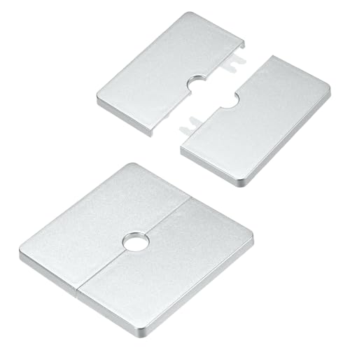 M METERXITY 2-Pack Wall Split Flange, ABS Square Self-Adhesive Escutcheon Plate Cover Buckle for 12mm/0.47in Dia Pipe Accessories/Floor/Ceiling, Plumbing Cover Plates [Silver,7mm/0.28in H] - color: Silver, size: 12 mm/0.47 in