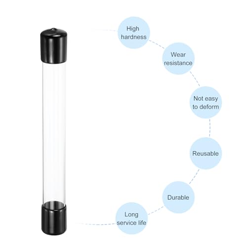 MECCANIXITY Clear Storage Tube 20x22mm Small Plastic Round Tubing with Caps Rigid Bottle Container 200mm/8 Inch for Item Stored