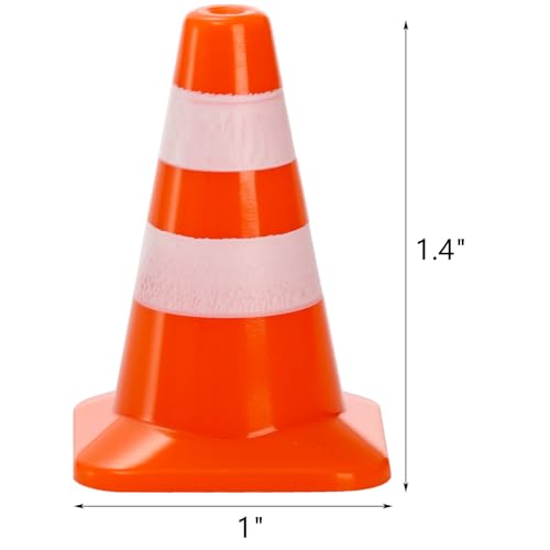 ZEAYEA 30 Pcs Mini Plastic Traffic Cones, 1.4 inch Training Roadblock Cones Traffic Signs, Mini Road Safety Cones for Micro Landscape Sand Table Engineering Construction Road Cones Model