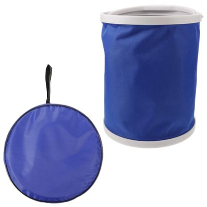 OSALADI Water Bucket Handle Portable Folding Camping Container for Fishing Car Washing and Outdoor Activities and Multi-Purpose Utility Bucket Storage Pouch