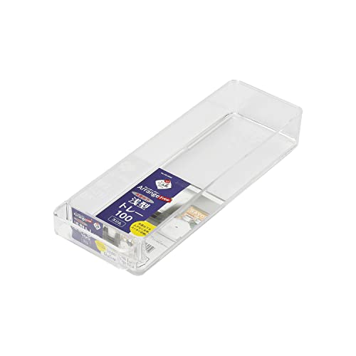 Pearl Metal HB-6048 Storage Tray, Shallow Type, Slim, Width 3.9 inches (10 cm), Under the Sink, Kitchen, Made in Japan, Clear, Arrangement Free