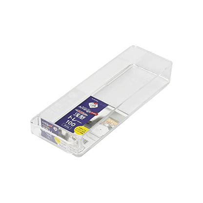 Pearl Metal HB-6048 Storage Tray, Shallow Type, Slim, Width 3.9 inches (10 cm), Under the Sink, Kitchen, Made in Japan, Clear, Arrangement Free