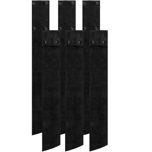 Fanfanwin 6 Pcs Football Towels with Buttons Quick Dry Sports, Black | Button Design Prevents Slipping, Quick Dry Basketball Workout, Lightweight Sweat Absorbent Towels Athletes Gym Training Use - color: Black