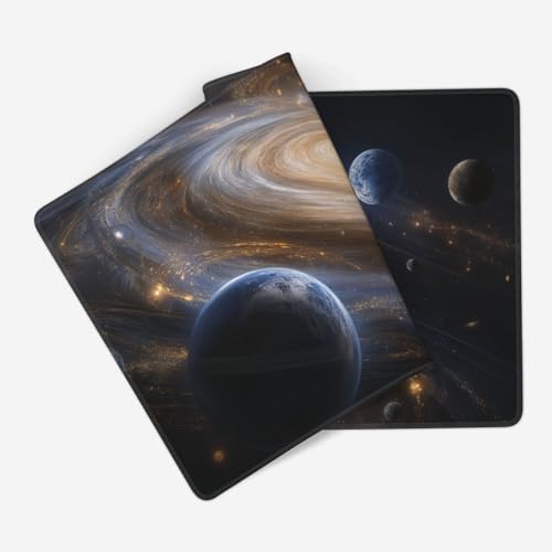 XXL Gaming Mouse Pad 35.4 x 15.7 Inch, Large Extended Desk Mousepad with Galaxy Space Design, Water-Resistant Surface & Stitched Edges, Non-Slip Rubber Base Desk Mat for Gaming, Office & Home - color: Galaxy Space