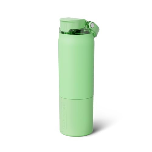BrüMate Rise 25oz Water Bottle With 100% Leakproof Covered Silicone Straw | Insulated Stainless Steel Water Bottle | Cup-Holder Friendly | Fast Flow | Soft Sip Silicone Spout | BPA-Free (Kiwi) - color: Kiwi, size: 25 Ounces