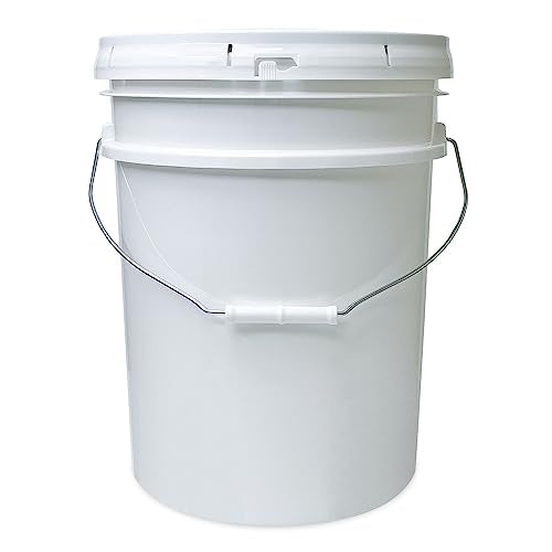 5 Gallon Bucket - Food Grade Bucket with Airtight Gasketed Tear Strip Lid, BPA-Free, Heavy-Duty 90 Mil HDPE Plastic Pail, Bulk Storage, Durable Container, Made in USA - White, 12 Packs - color: White, size: 12 Packs