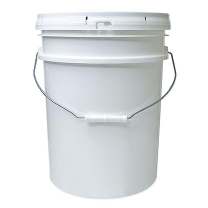 5 Gallon Bucket - Food Grade Bucket with Airtight Gasketed Tear Strip Lid, BPA-Free, Heavy-Duty 90 Mil HDPE Plastic Pail, Bulk Storage, Durable Container, Made in USA - White, 12 Packs - color: White, size: 12 Packs