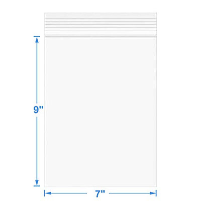 100 Pack 7" x 9" Thick Clear Reclosable Zip Plastic Lock Poly Bags 2.4 Mil Heavy Duty Seal Resealable Zipper Bags For Envelopes Photos Cards