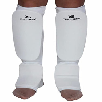 MMA Shin Guards for Kickboxing and Muay Thai Training, White, L