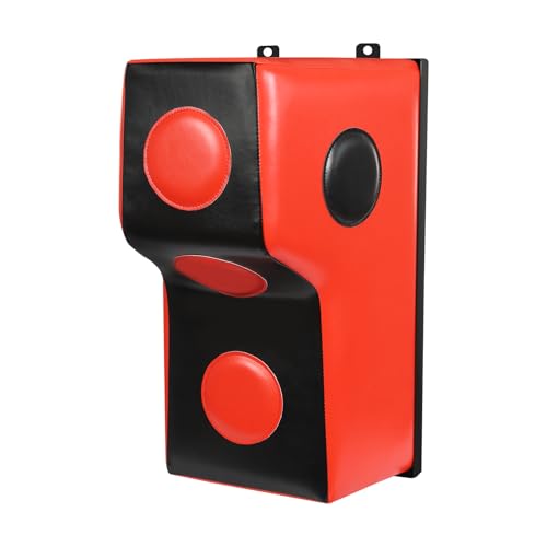Wall Mount Punching Bag – Space-Saving Boxing Training Equipment for Hooks, Uppercuts & More (15.7x11.8x27.5in) - Durable PU, EVA, Steel Design for Home Gym - color: Red