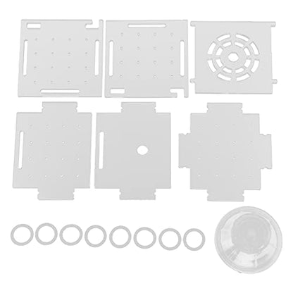 Fish Isolation Box | Acrylic Breeding Hatchery for Young Fishes/Shrimp | 1.5mm Hole Size with Feeding Port & Suction Cup | 6 Panels + 8 Silicone Rings (Single-Cable mini 6 * 6 * 6)