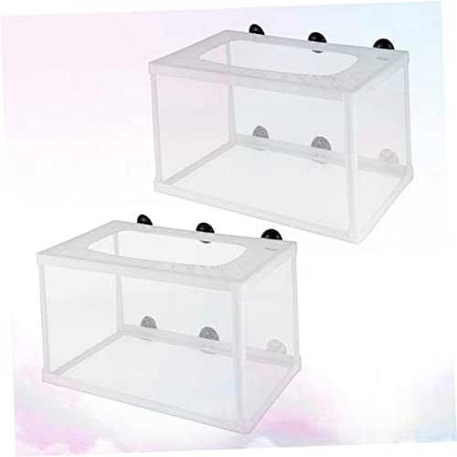 Yardwe 2Pcs Fish Breeder Net for Fry Hatchery with Suction Cup Durable Aquarium Incubator for Fish Tank for Breeding Fish and Ensuring Fry Safety