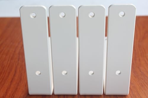 4 Pack - L 9" x H 6" x W1.5, 5mm Thick White L Shelf Bracket, Iron Shelf Brackets, Metal Shelf Brackets, Floating Shelf, Shelf Supports with Screws - size: 9''x6'', style: White 4 Pack