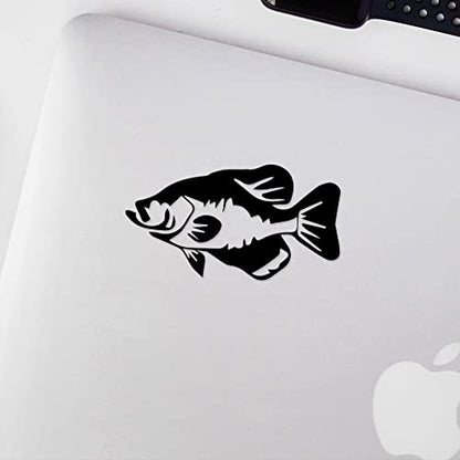 Decal Stickers of Detailed Crappie Fish (Black) (Set of 2) Premium Waterproof Vinyl Decal Stickers for Laptop Phone Accessory Helmet Car Window Mug Tuber Cup Door Wall - BICVER1531212BLW19Y24