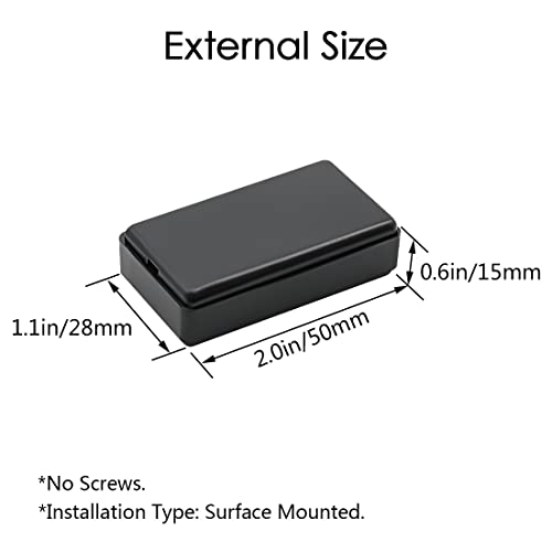 5Pcs ABS Plastic Electrical Project Case Power Junction Box, Project Box Black 2.0 x1.1x 0.6 inch (50 x 28 x 15 mm) - size: 2.0" x1.1"x 0.6"(5pc)