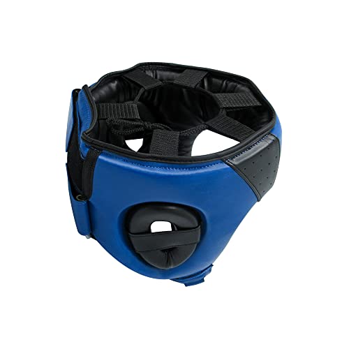 TMA Adult Headgear for Boxing, MMA Training and Kickboxing, Helmet for Sparring, Muay Thai and Taekwondo - color: Blue