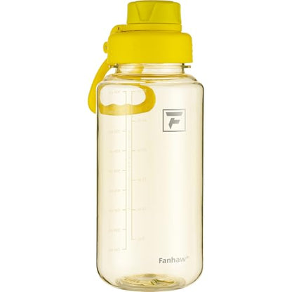Fanhaw 32 oz Clear BPA-Free Tritan Water Bottle with Fast-Flow Spout Lid, BPA-Free & Leak-Proof Wide-Mouth Reusable Bottle for Gym, School & Office, Back to School Essentials (Imperial Yellow) - color: Imperial Yellow, style: 1 Pack