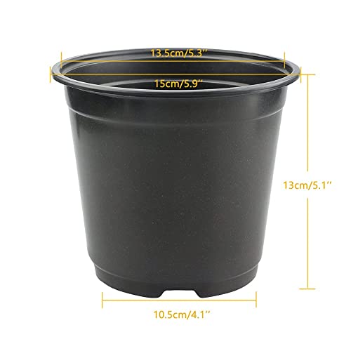 KINGLAKE 100 Pcs 6" Plastic Plants Nursery Pots Seedlings Flower Plant Container Seed Starting Pots Black - color: Black, size: 6 Inch