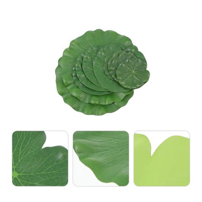 10pcs Artificial Lotus Leaves Aquarium Floating Decor, Realistic 10cm-28cm Simulation Water Pond Plant for Fish Tank and Home Garden Display