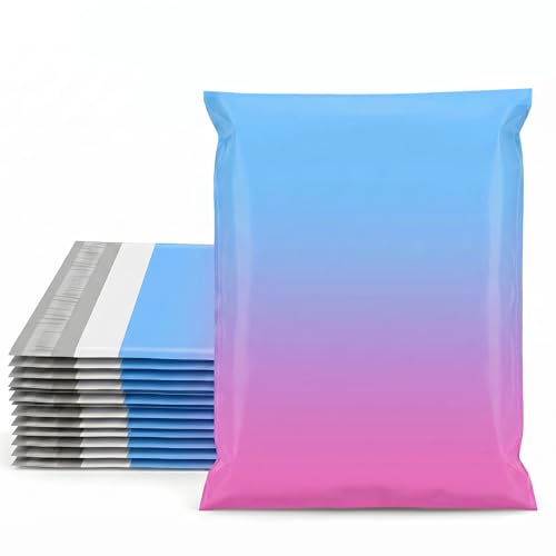 Metronic Cute Poly Mailers 10x13" 20pc Small Shipping Bags, Strong Adhesive Mailers Poly Bags for Small Business, Waterproof Mailing Envelopes for Packing Shipping Clothes Gifts, Gradient BluePink - color: BluePink, size: 10x13" 20PC