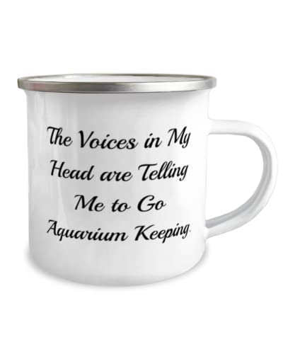 The Voices in My Head are Telling Me to Go. 12oz Camper Mug, Aquarium Keeping Present from Friends, Sarcastic for Men Women, Aquarium Keeping Starter kit, Aquarium Keeping Supplies, Aquarium Keeping