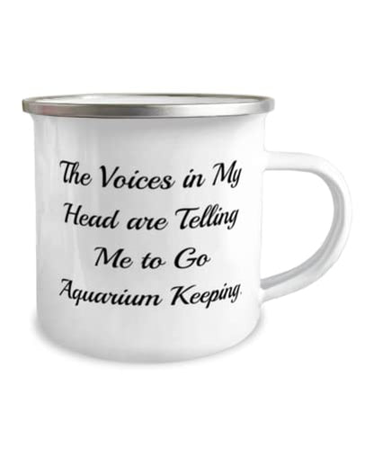 The Voices in My Head are Telling Me to Go. 12oz Camper Mug, Aquarium Keeping Present from Friends, Sarcastic for Men Women, Aquarium Keeping Starter kit, Aquarium Keeping Supplies, Aquarium Keeping