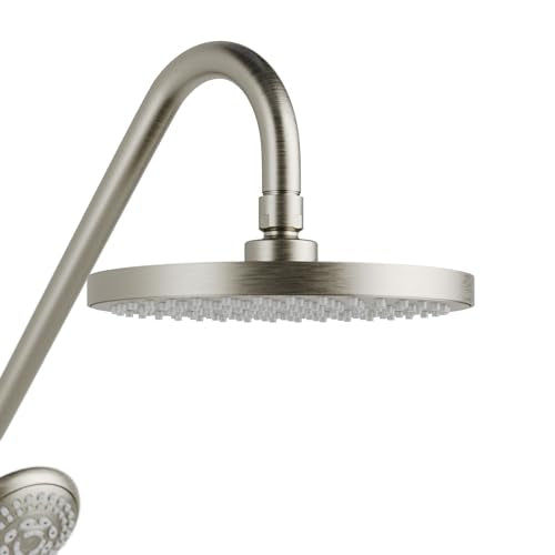 PULSE ShowerSpas Kauai III Brushed Nickel Rain Shower Head with Handheld Spray - 2.5 GPM, 8" Showerhead, 5-Function HandShower, Adjustable Slide Bar - Shower Heads with Handheld Spray Combo - size: 2.5 Gallon Per Minute, style: Brushed Nickel