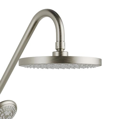 PULSE ShowerSpas Kauai III Brushed Nickel Rain Shower Head with Handheld Spray - 2.5 GPM, 8" Showerhead, 5-Function HandShower, Adjustable Slide Bar - Shower Heads with Handheld Spray Combo - size: 2.5 Gallon Per Minute, style: Brushed Nickel
