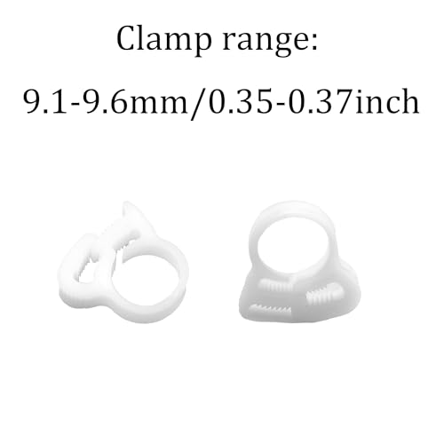 30Pcs 3/8” Double Gripping Nylon Hose Clamps, Snap Grip Plastic Hose Clamps (9.1-9.6mm), Heavy Duty Adjustable Ratcheting Clamps for Plumbing, Automotive (White) - size: 3/8” (9.1-9.6mm)